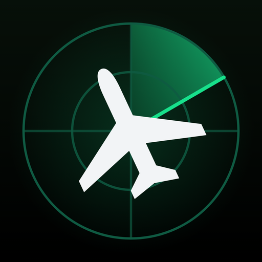 The Callsign Home app icon: a white aircraft over a green radar sweep.